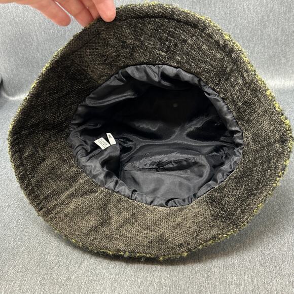 Vintage Moss Green Chenille Bucket Hat 83% Wool Blend Knit Soft Texture Ireland main image 8